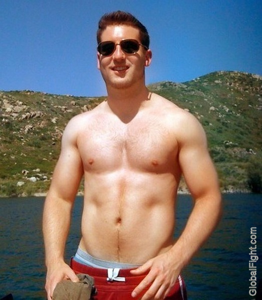 hot suntanned man beach dunes hiking guys